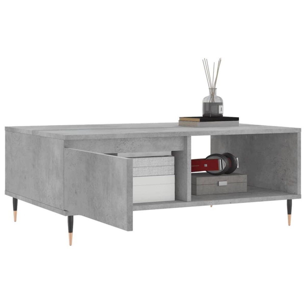 VIDAXL Table basse gris beton 90x60x35 cm bois d'ingenierie