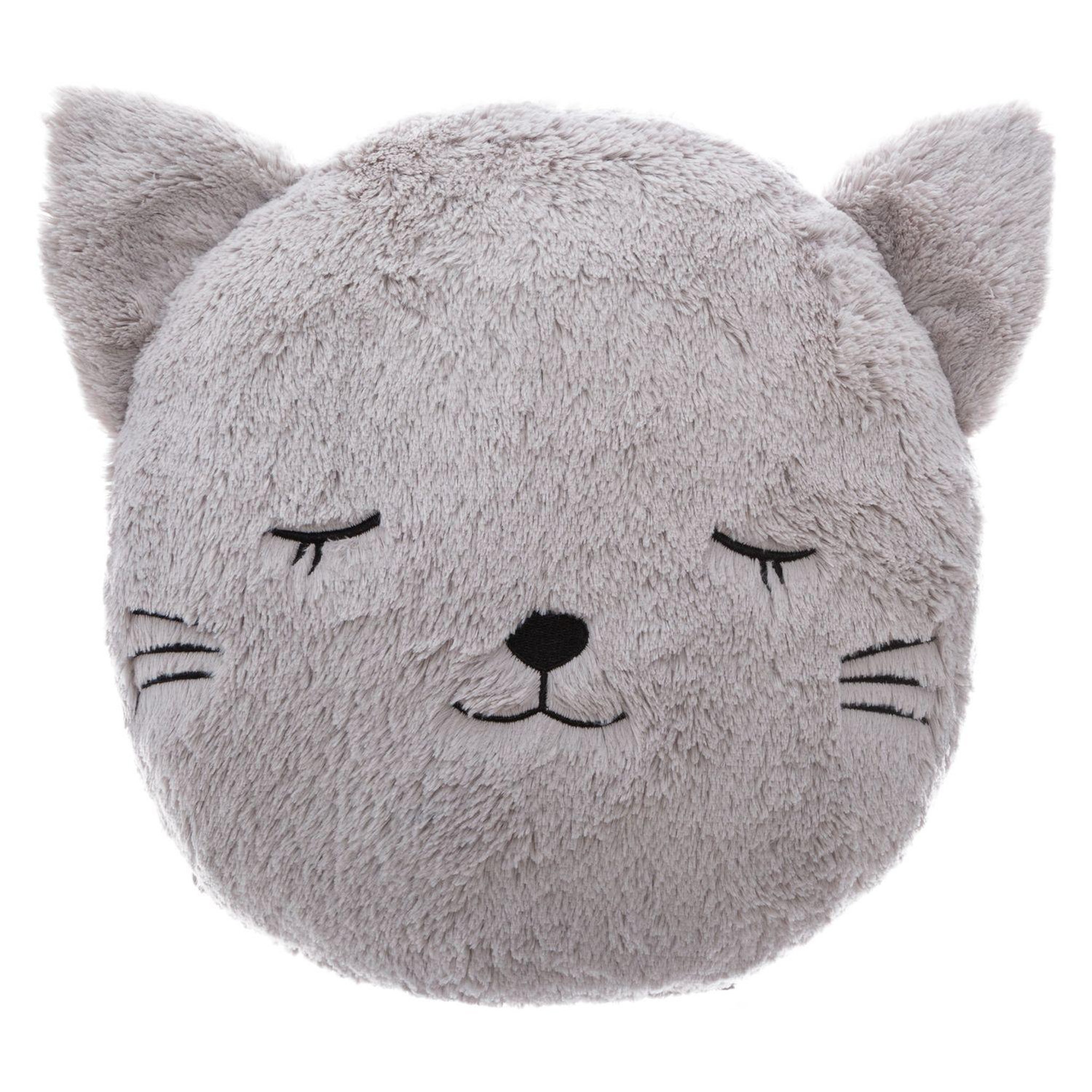 ATMOSPHERA Coussin enfant chat - diam. 27 cm - gris