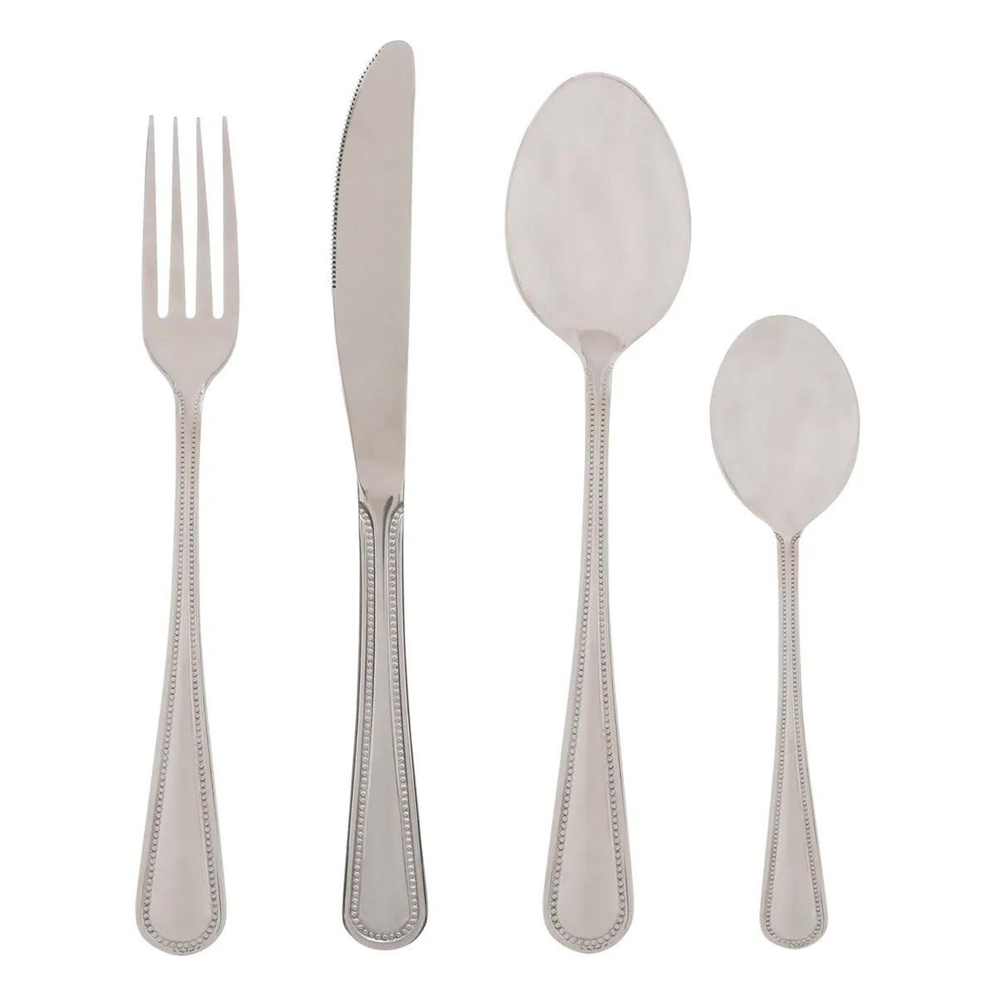 SECRET DE GOURMET Ménagère 24 pièces en inox  perle  27cm argent