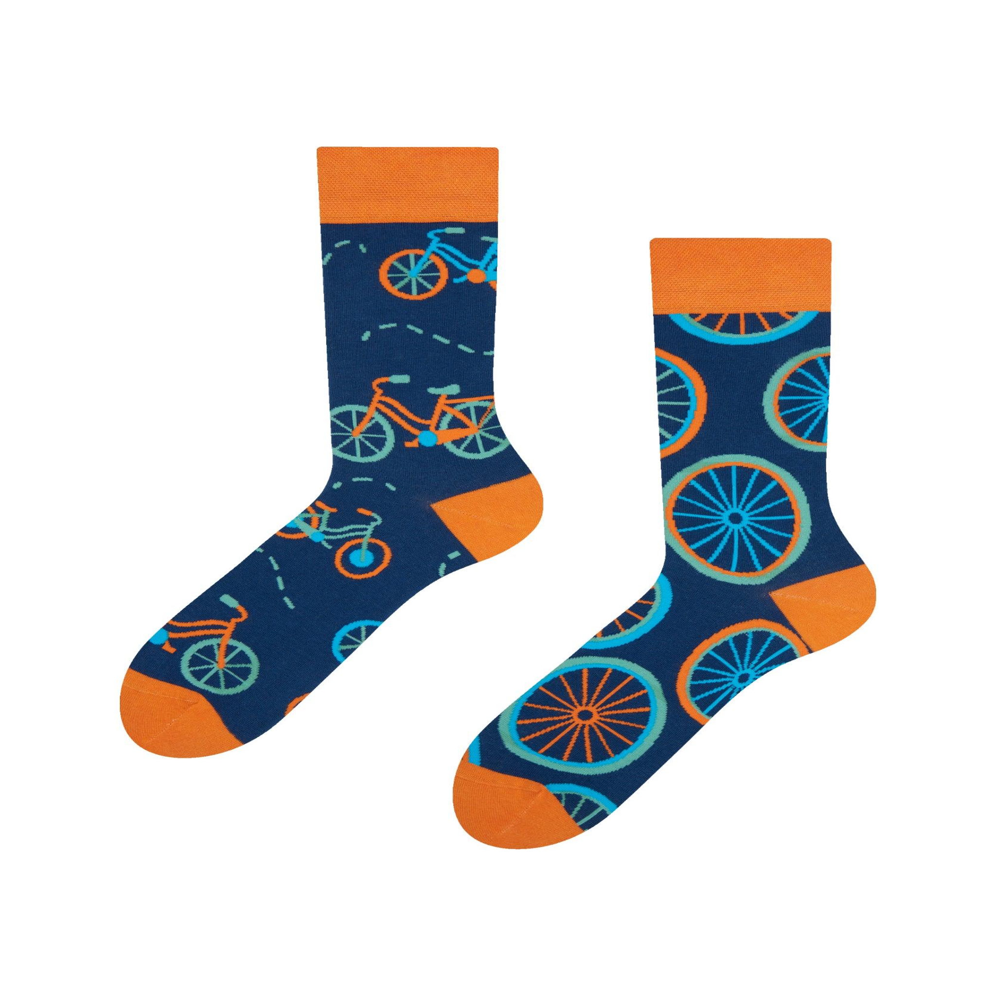 DEDOLES Chaussettes bicyclettes oranges. Coloris disponibles : Multicolore