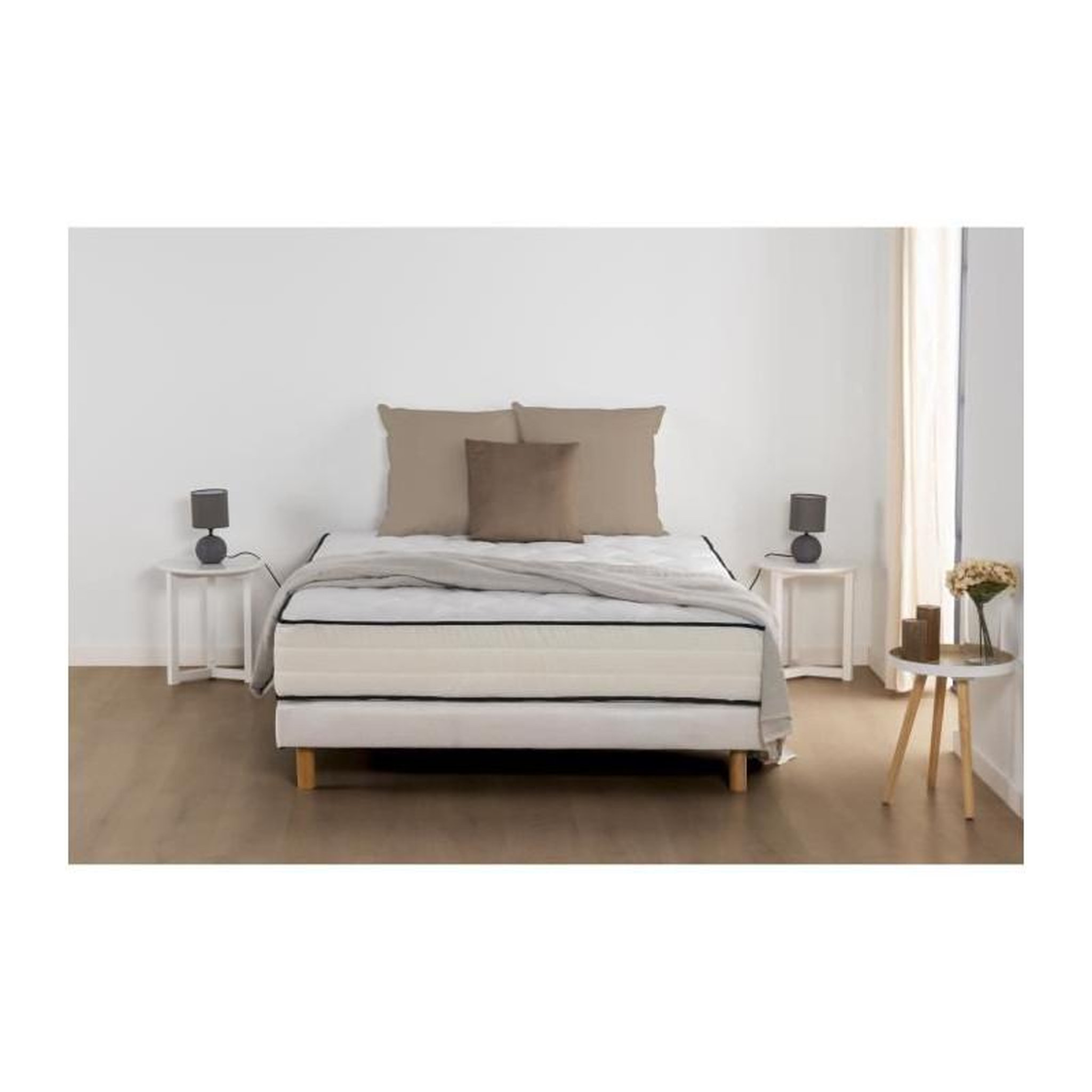 DEKO DREAM DEKO DREAM Détente Ensemble matelas + sommier 160 x 200 cm - Ressorts - 7 zones - 27 cm - Équilibré