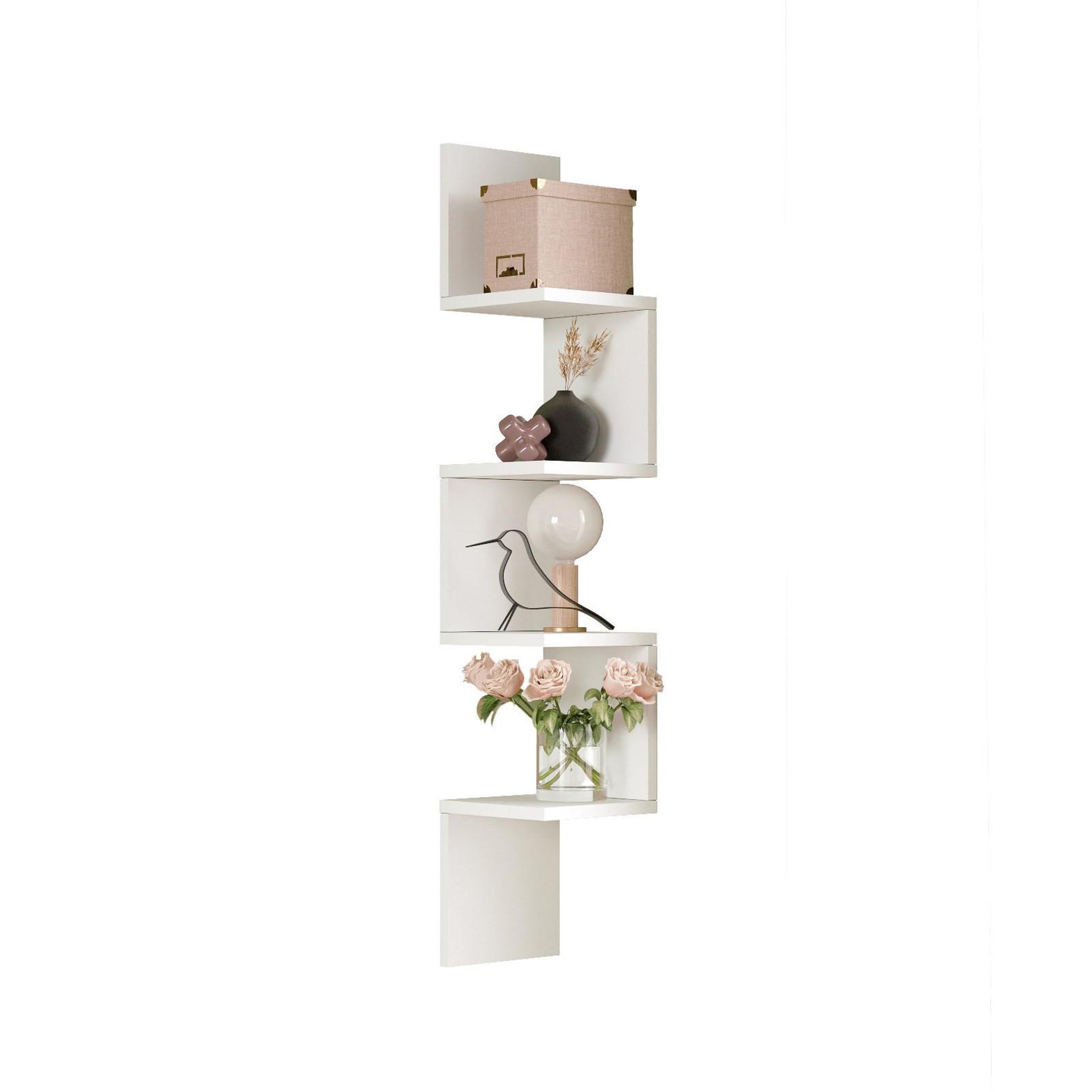 Habitat et Jardin Étagère murale en bois  wl9  - 22 x 22 x 117 cm - blanc