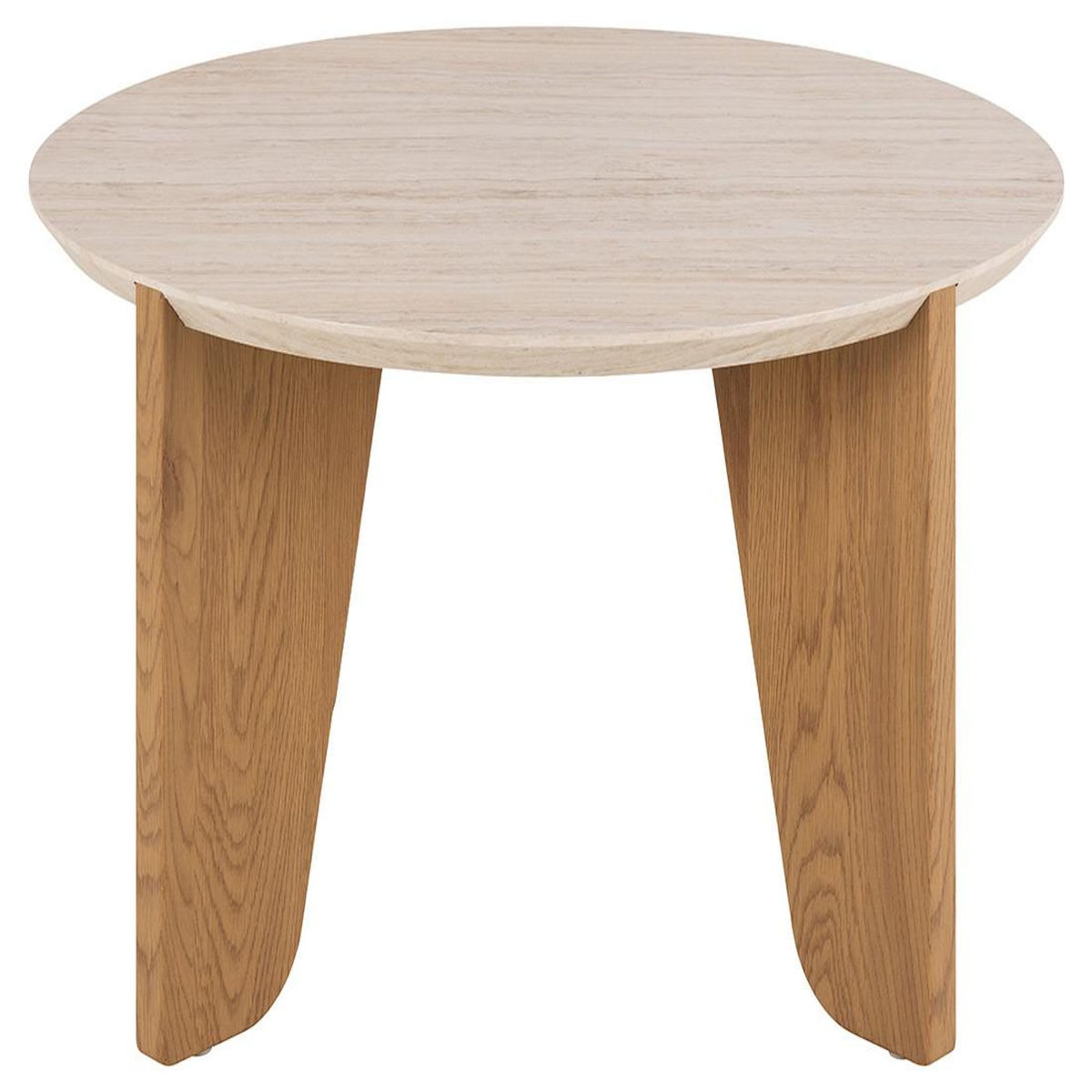 LISA DESIGN Noeva - table basse - pieds en chêne - plateau effet travertin - 80 cm
