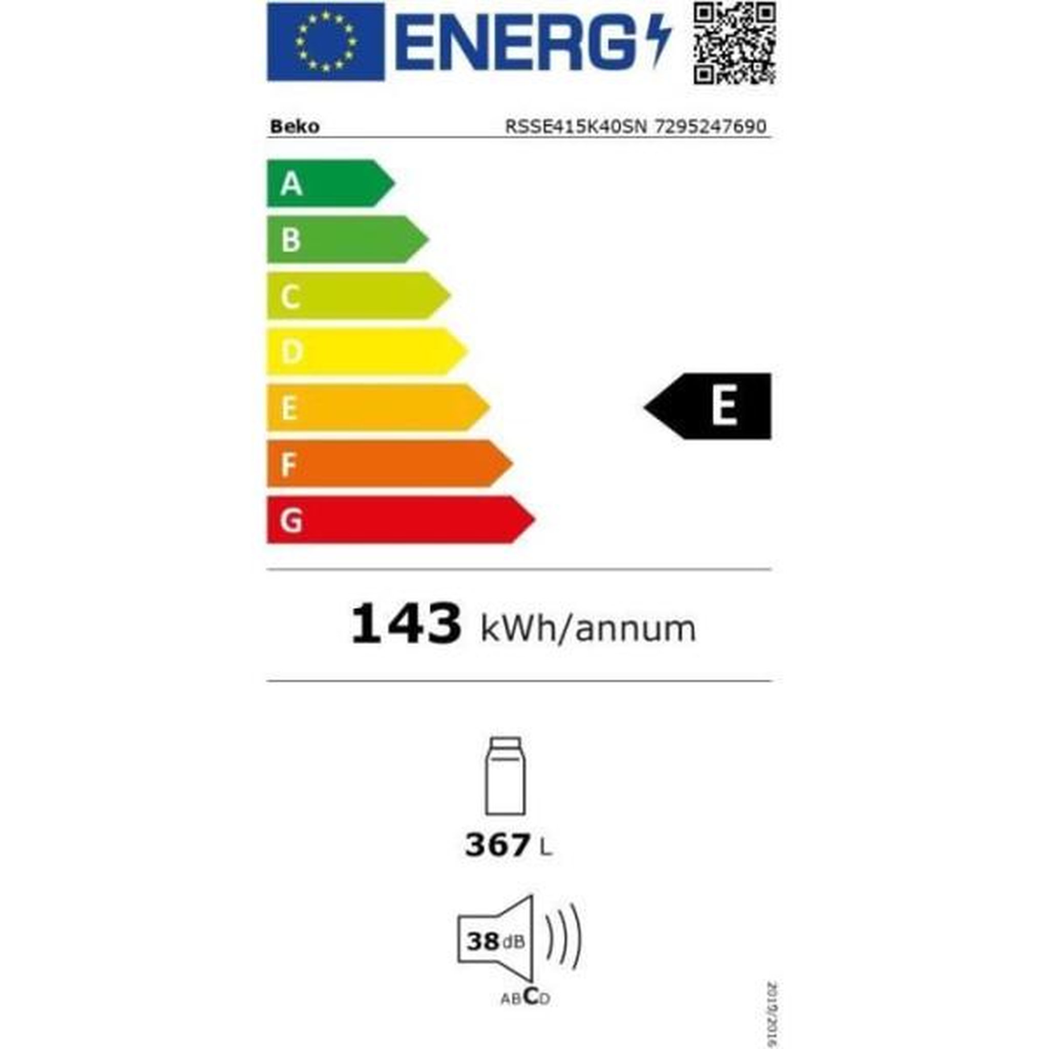 Voir la diapositive 4 : Beko Réfrigérateur 1 porte 60cm 367l gris - rsse415k40sn