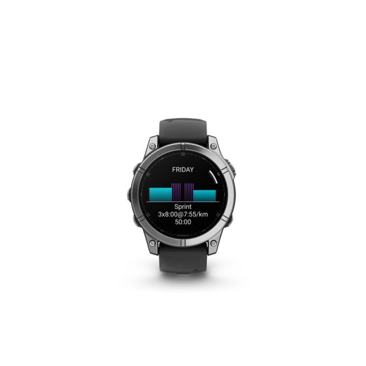 GARMIN Montre connectée Garmin fenix E AMOLED 47mm Acier Silver avec bracelet Graphite