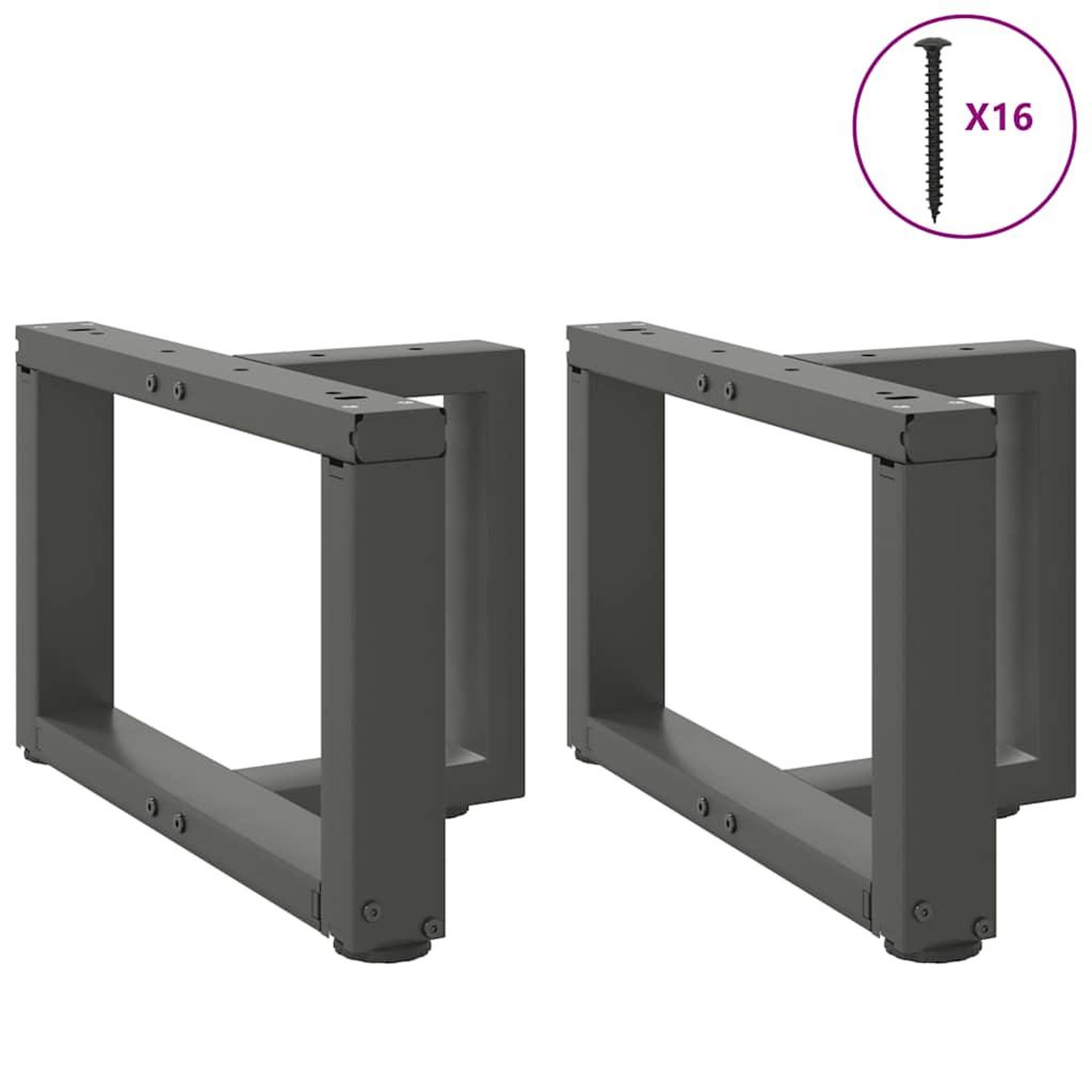 Voir la diapositive 3 : VIDAXL Pieds de table basse forme de T 2pcs anthracite 50x25x(30-31)cm