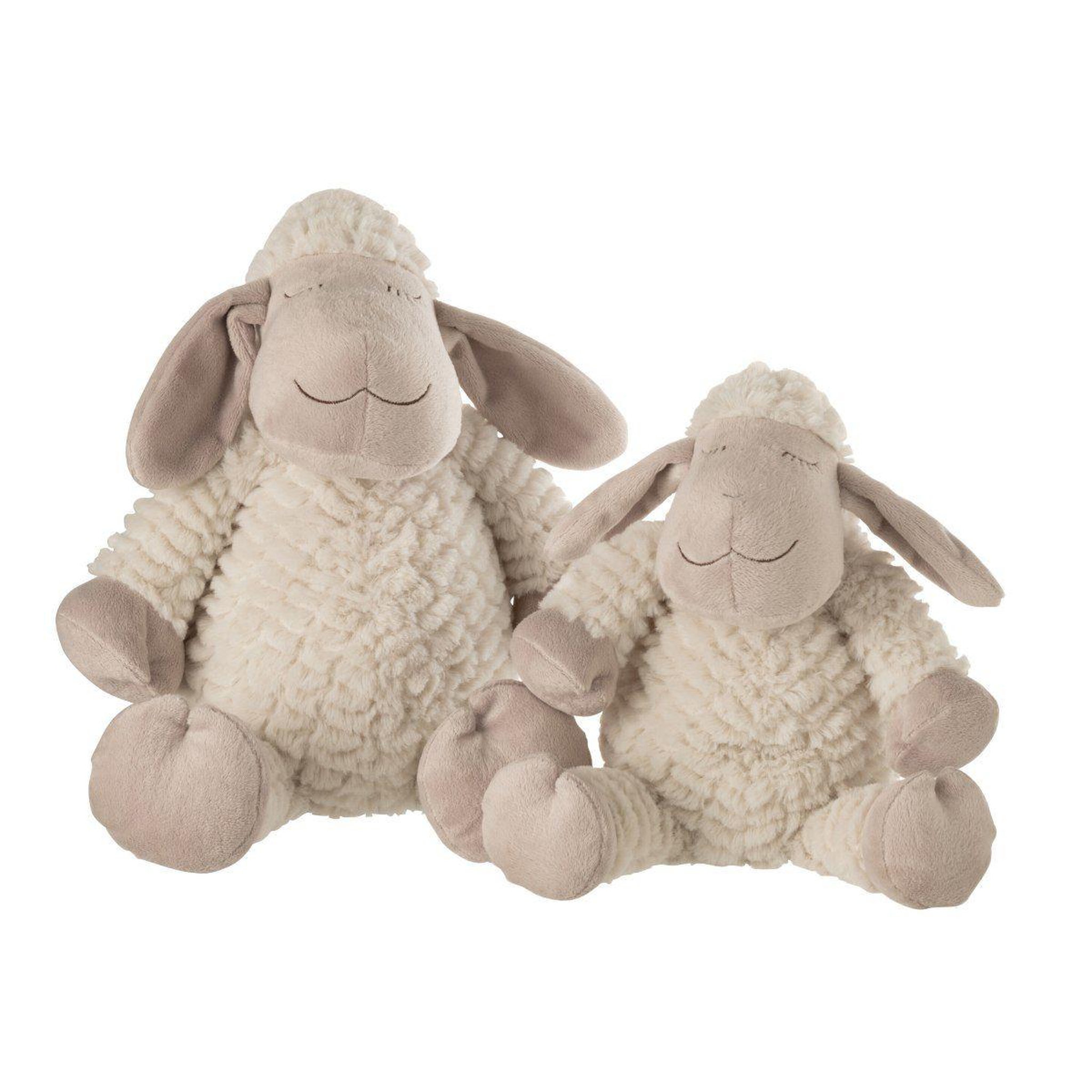 Voir la diapositive 2 : J-LINE Peluche enfant  mouton  40cm beige
