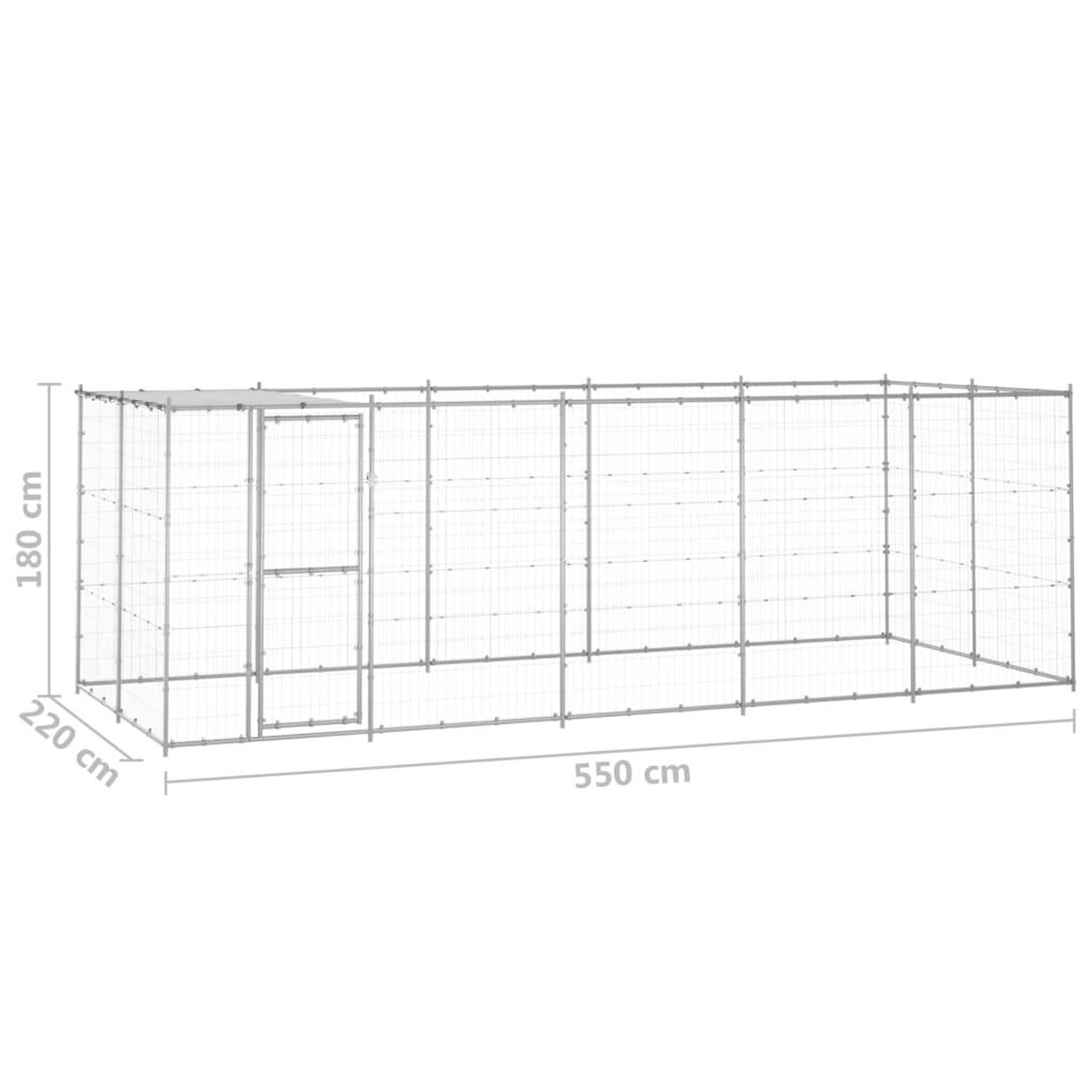 Voir la diapositive 6 : VIDAXL Chenil exterieur Acier galvanise avec toit 12,1 m²