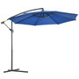 Voir la diapositive 1 : OUTSUNNY Parasol déporté octogonal inclinable rabattable diamètre 2,97 m parasol de jardin avec pied en croix bleu