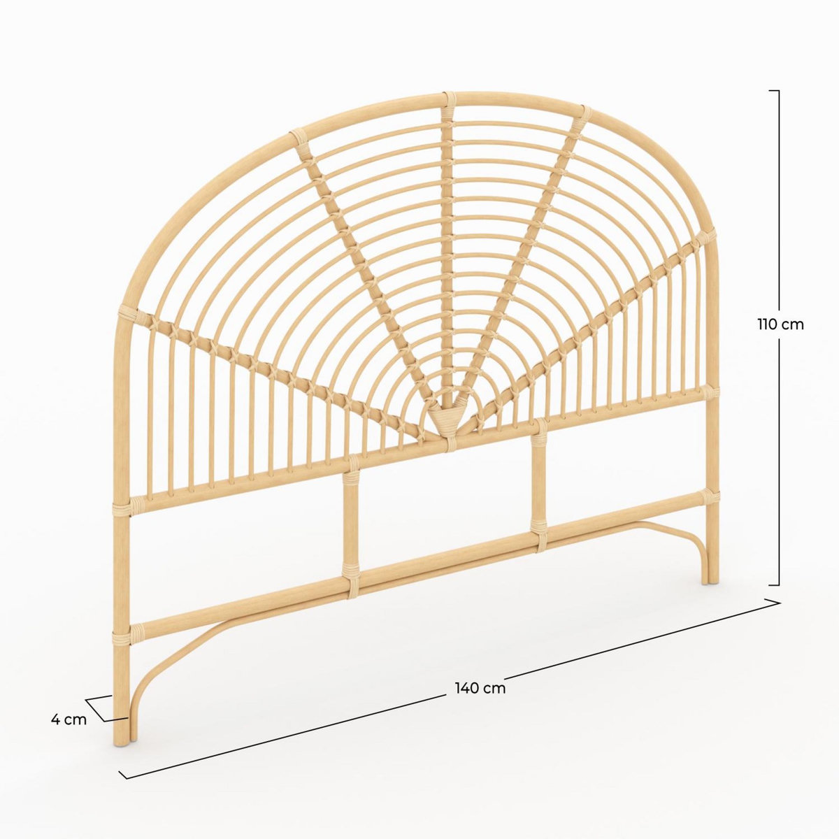 Rendez vous déco Tête de lit en rotin 140 cm - Séléna