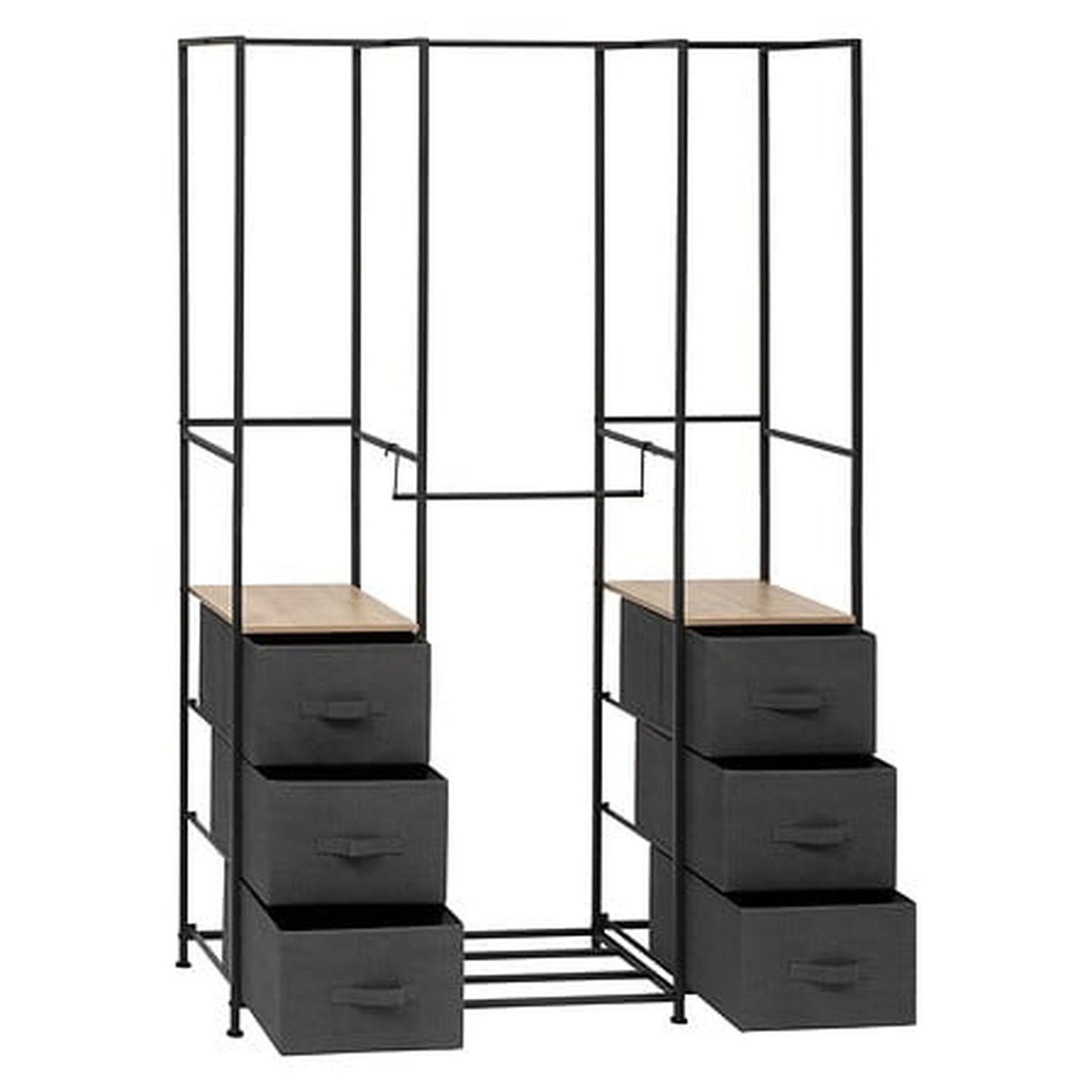 Voir la diapositive 5 : FIVE Penderie 6 tiroirs en tissu et métal tissa - gris