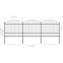 Voir la diapositive 6 : VIDAXL Cloture de jardin a dessus en lance Acier (1,5-1,75)x5,1 m Noir