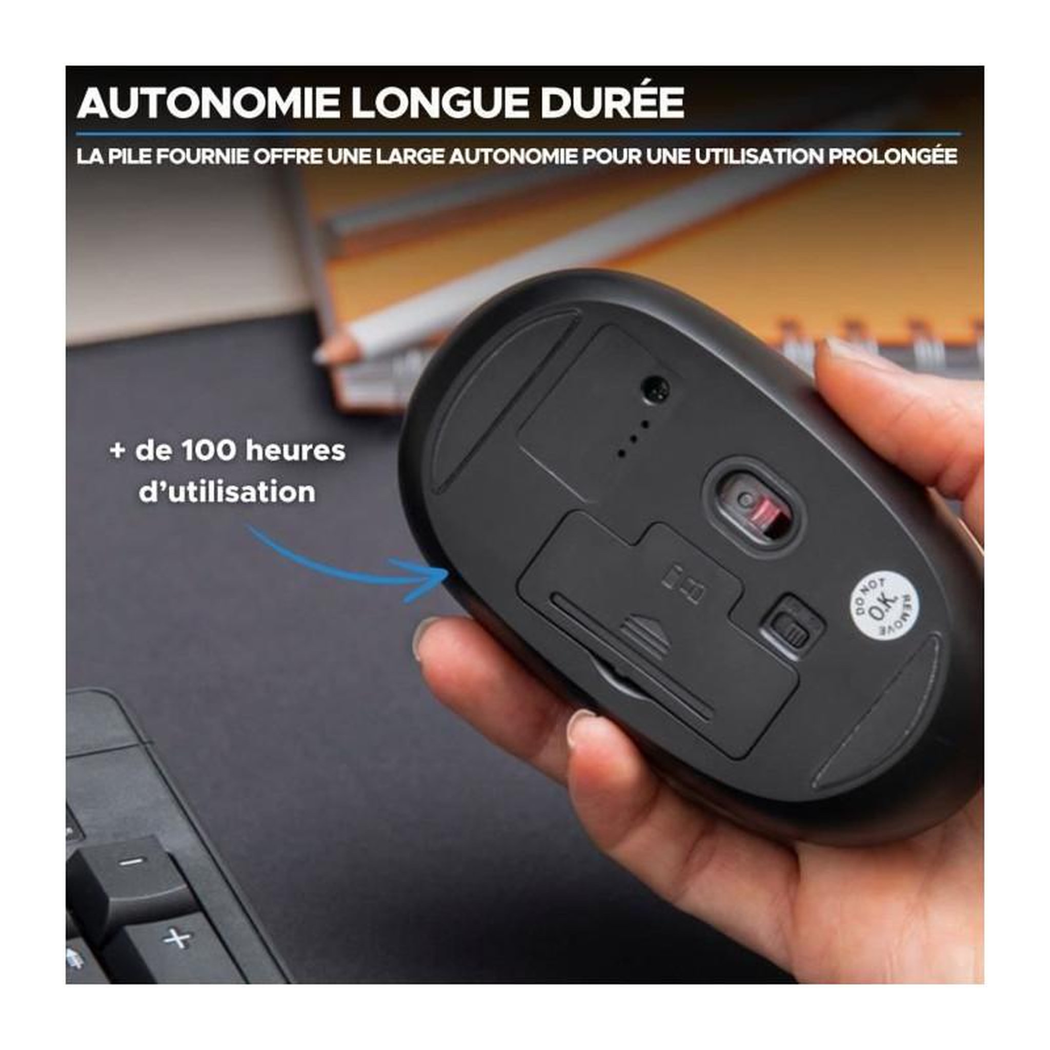 Voir la diapositive 6 : BLUESTORK Souris Sans Fil - BLUESTORK - Office 25 - PC/MAC - Noir - Connexion 2.4 GHz - Autonomie Longue Durée