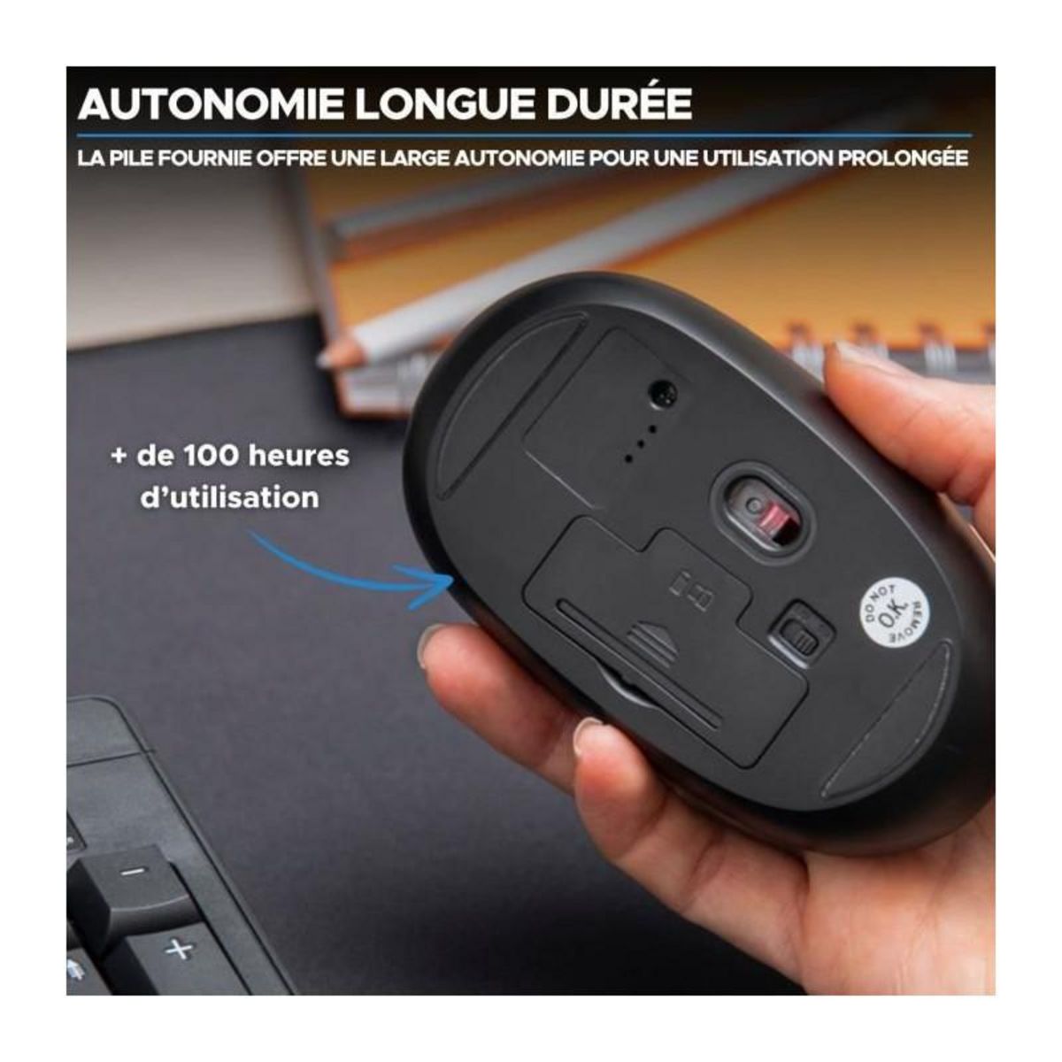 BLUESTORK Souris Sans Fil - BLUESTORK - Office 25 - PC/MAC - Noir - Connexion 2.4 GHz - Autonomie Longue Durée