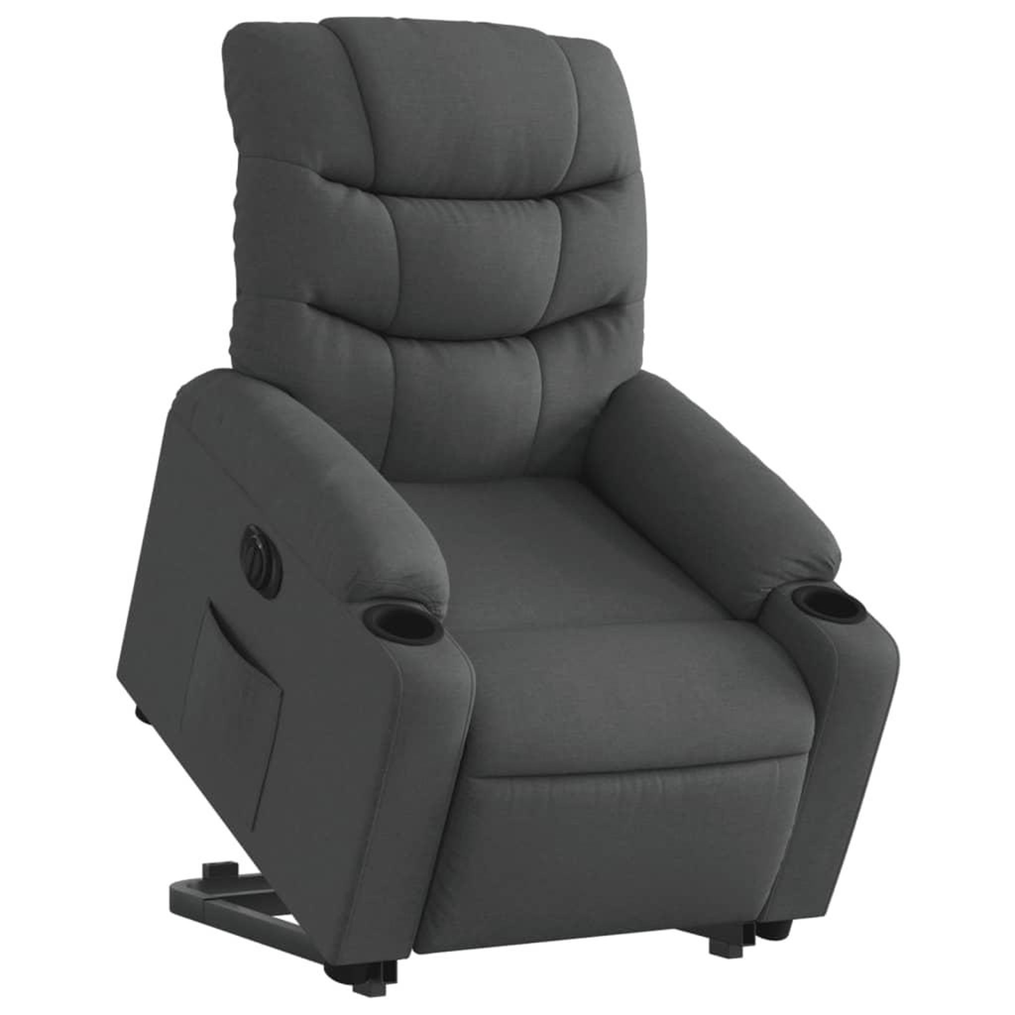 Voir la diapositive 3 : VIDAXL Fauteuil inclinable electrique gris fonce tissu