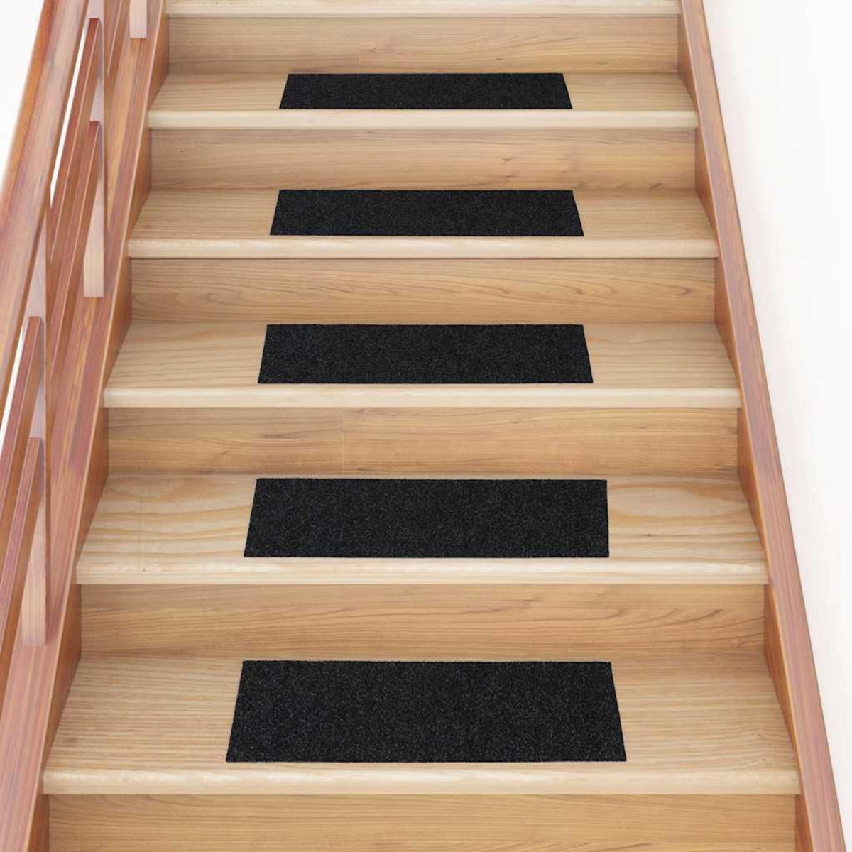 VIDAXL Tapis d'escalier auto-adhesifs 30 pcs noir 60x25 cm