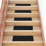 VIDAXL Tapis d'escalier auto-adhesifs 30 pcs noir 60x25 cm
