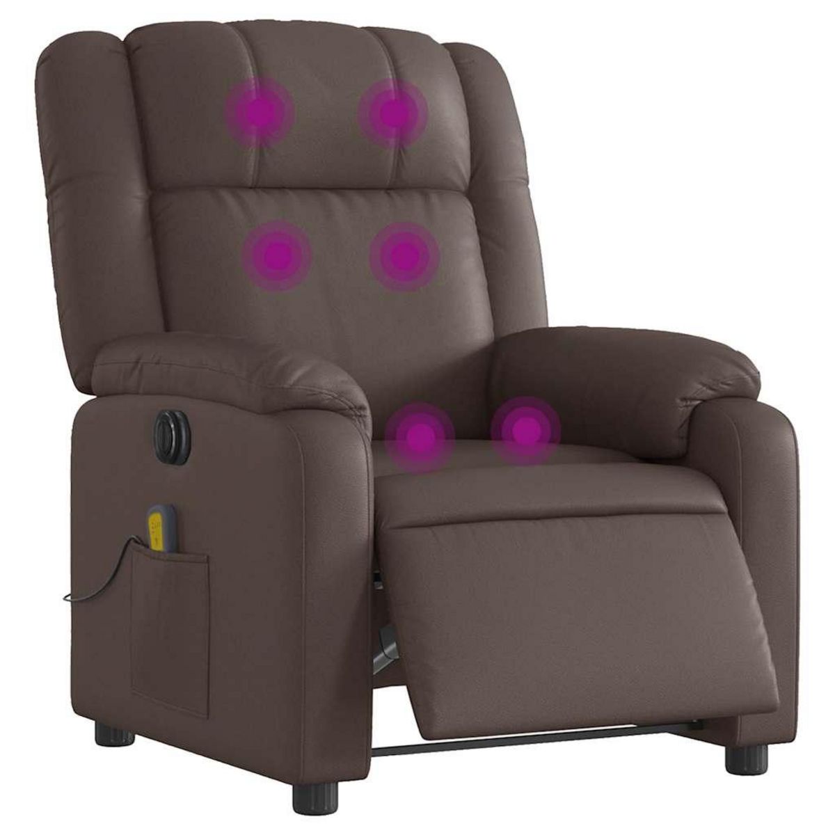 VIDAXL Fauteuil de massage inclinable electrique marron similicuir
