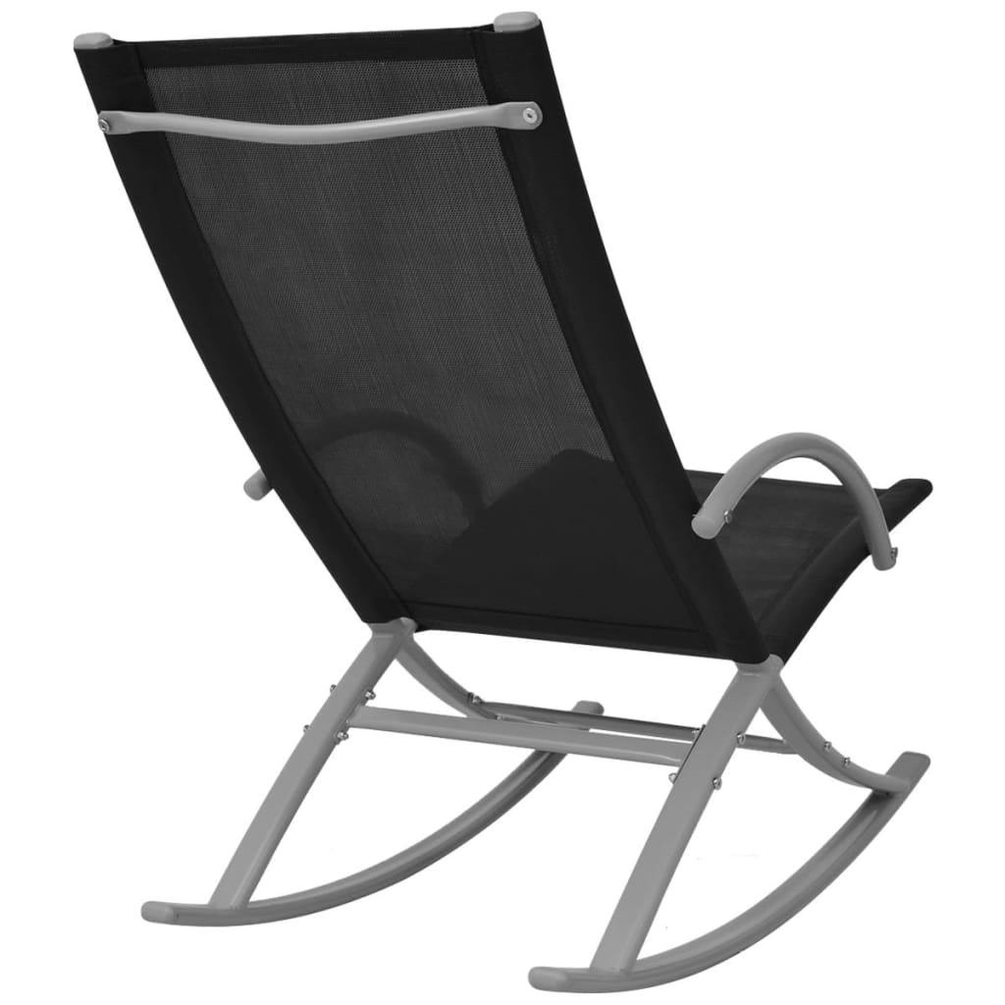 Voir la diapositive 4 : VIDAXL Chaises a bascule de jardin lot de 2 acier et textilene noir