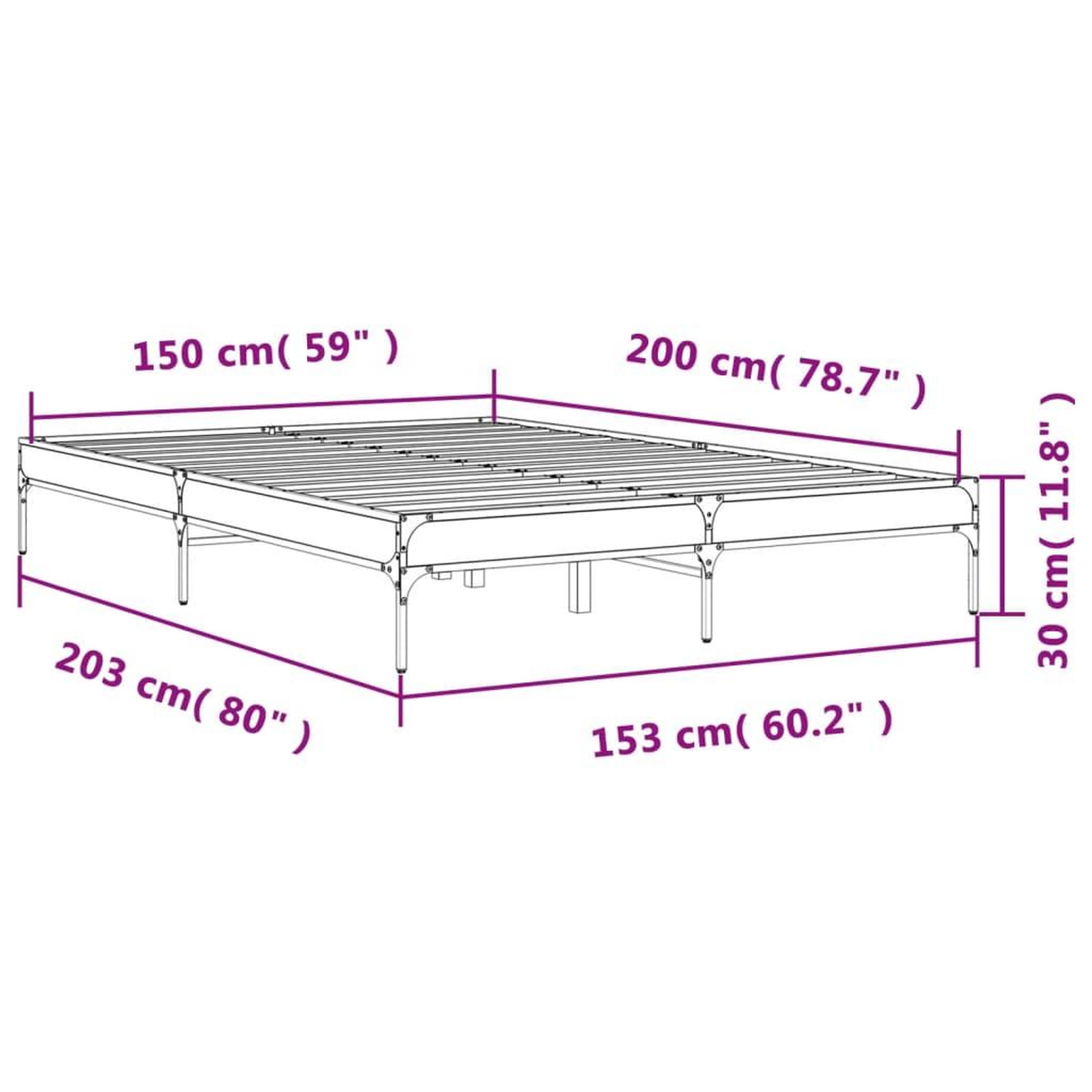 Voir la diapositive 6 : VIDAXL Cadre de lit sans matelas noir 150x200 cm
