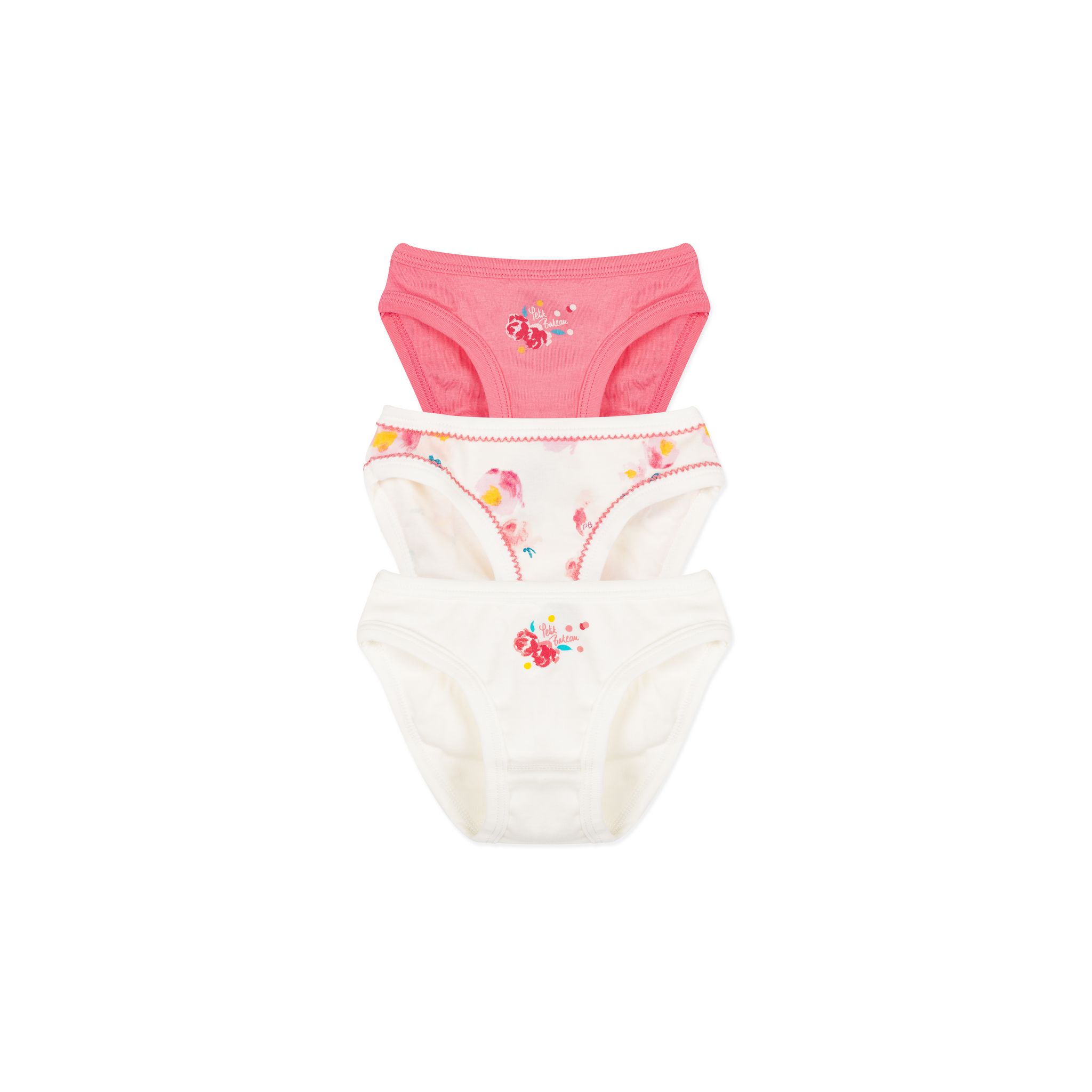 Petit Bateau Culottes Lot De 3 Fille - Sous-vêtements Doux Et Confortables En Coton