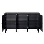Voir la diapositive 2 : BEST MOBILIER Goto - buffet bas - noir et cannage - 140 cm