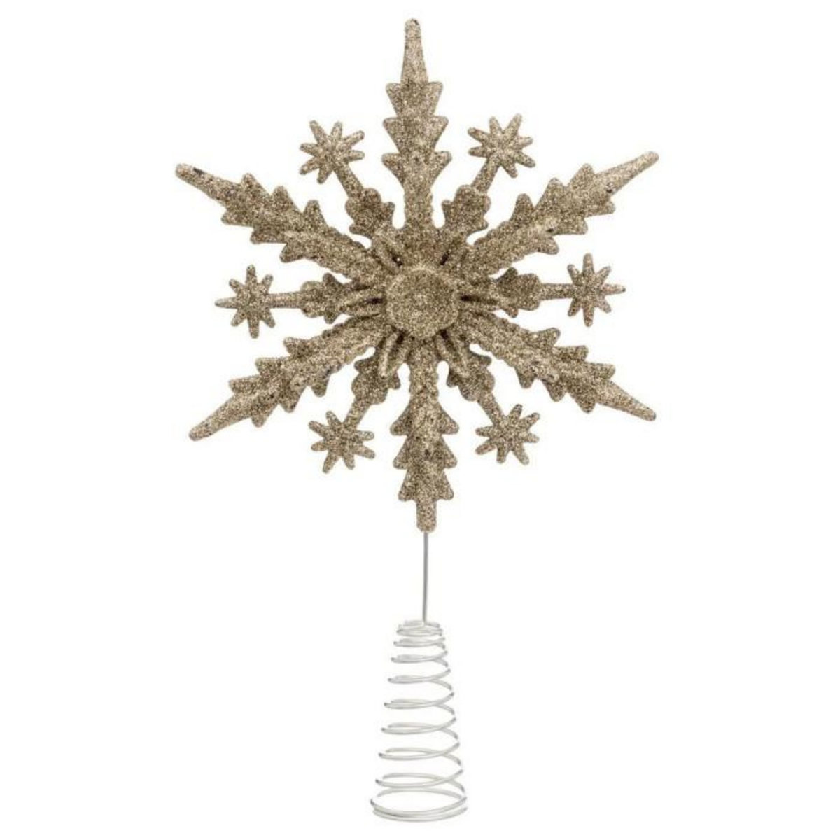 ATMOSPHERA Cimier de Sapin Pailleté  Flocon  23cm Or