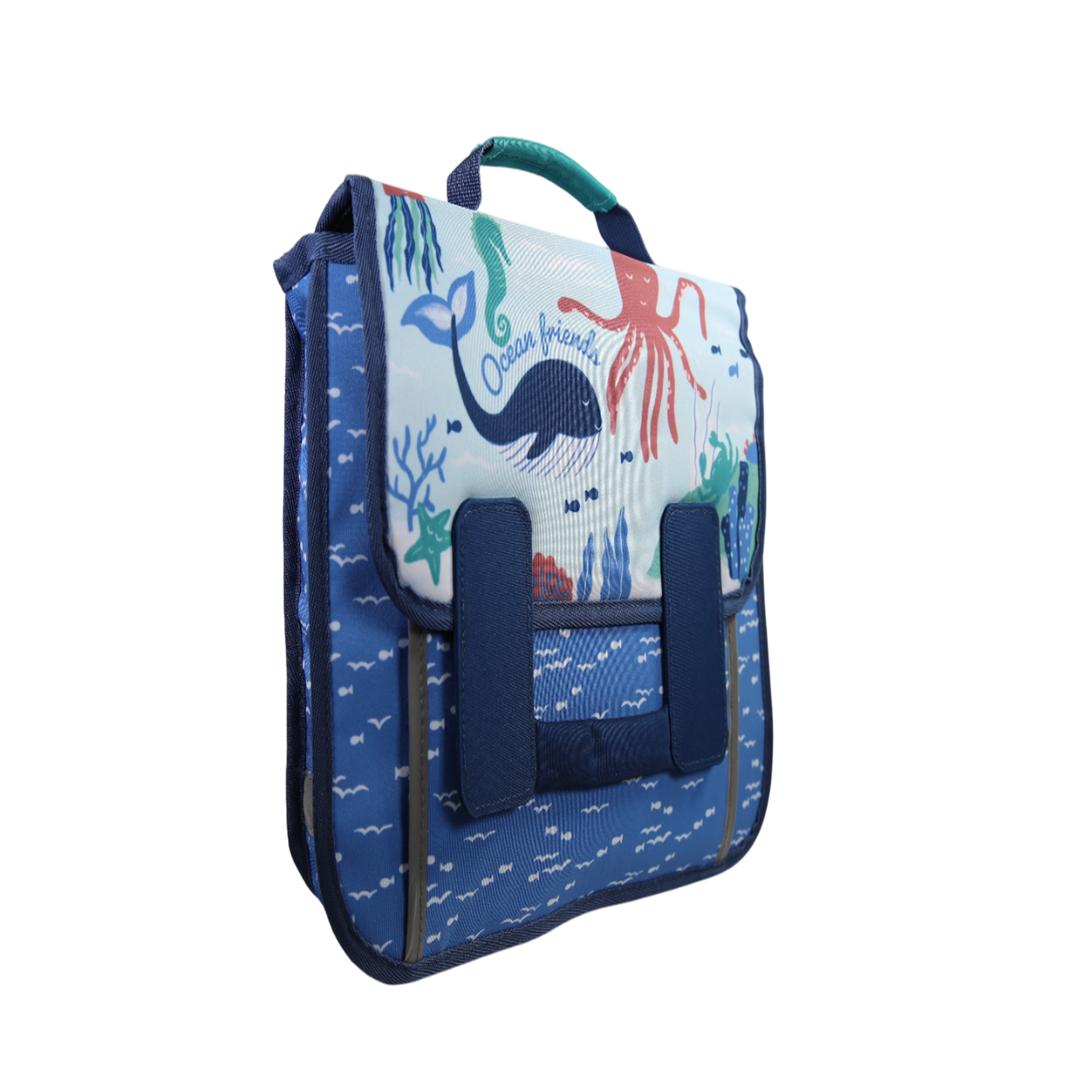 Voir la diapositive 2 : BODYPACK Bodypack - Cartable Recyclé Ocean 28cm - Garçon - 1 Compartiment + Poche Avant - Bretelles Moussées - Polyester - Cartable Scolaire Enfant École Maternelle