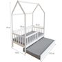 Voir la diapositive 3 : Habitat et Jardin Lit cabane enfant avec tiroir  Paloma  -  90 x 190 cm - Blanc