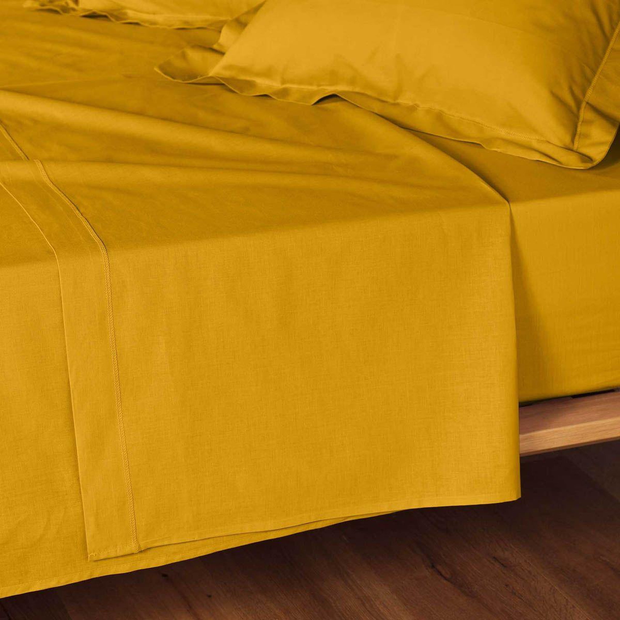 Douceur d'Intérieur Drap Plat  Lina  180x290cm Curry