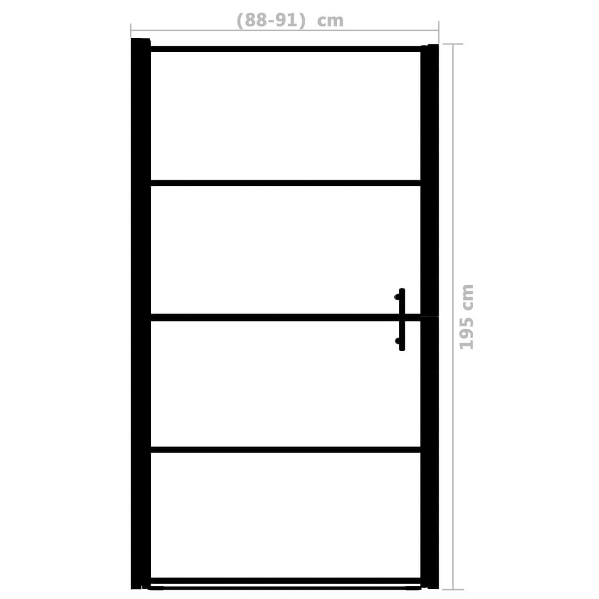 Voir la diapositive 5 : VIDAXL Porte de douche verre trempe depoli 91x195 cm noir