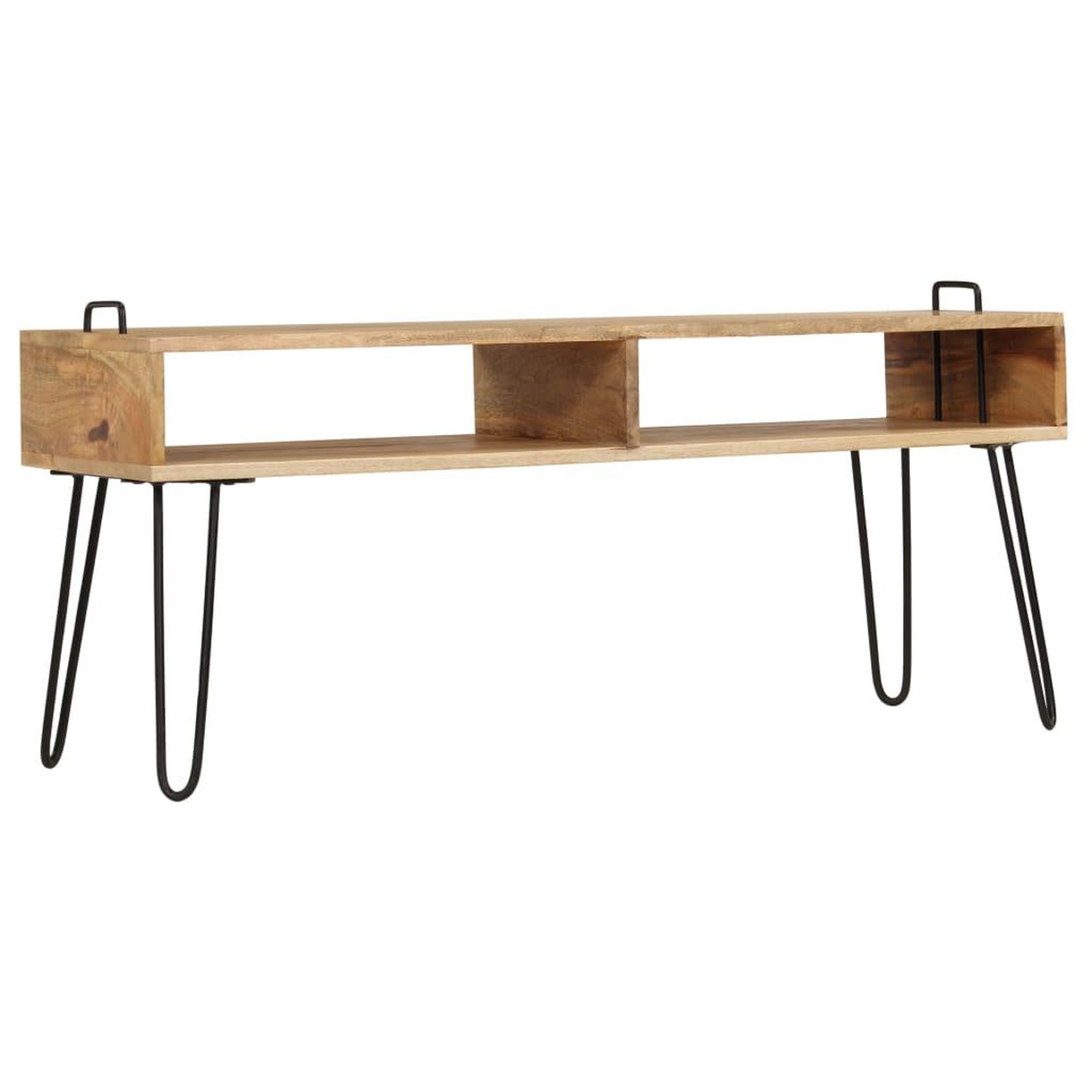 Voir la diapositive 2 : VIDAXL Meuble tv bois de manguier massif 110 x 35 x 45 cm