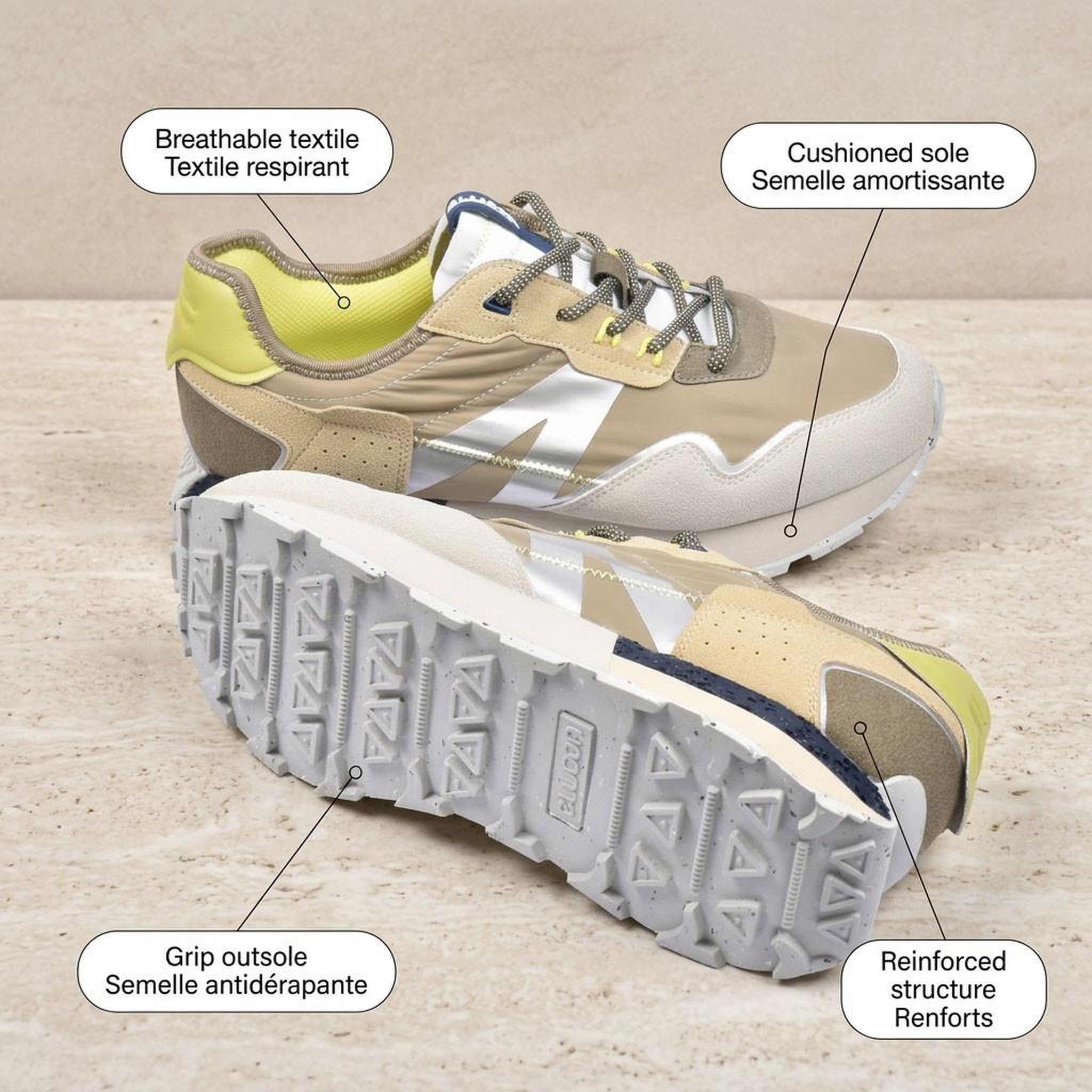 Voir la diapositive 4 : OZABI OZABI Basket homme mode running retro confortable