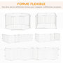 Voir la diapositive 5 : PAWHUT Barrière de sécurité - parc enclos chien modulable pliable - porte verrouillable - 8 panneaux acier et PP - dim. 482,5L max. x 76H cm blanc