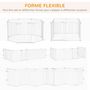 Voir la diapositive 5 : PAWHUT Barrière de sécurité - parc enclos chien modulable pliable - porte verrouillable - 8 panneaux acier et PP - dim. 482,5L max. x 76H cm blanc