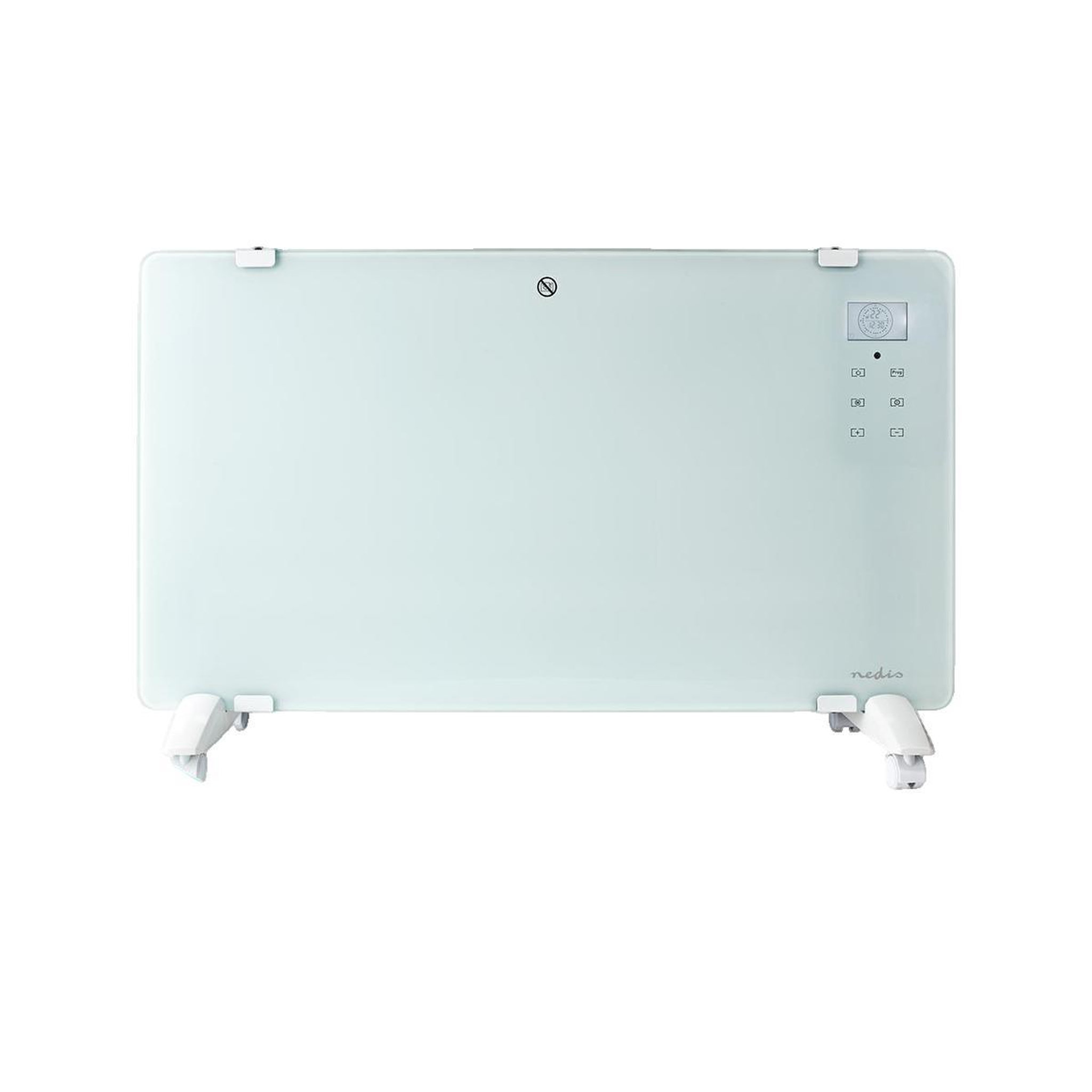 pla.net Radiateur convecteur Nedis WLAN-Smart avec thermostat et façade en verre, 2000 W, blanc