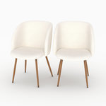 MAISON PAVANE Lot de 2 chaises en tissu bouclé beige-Swan