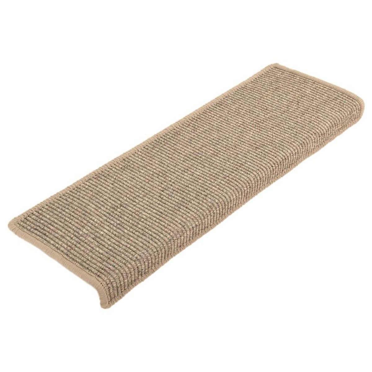 VIDAXL Tapis d'escalier auto-adhesifs 15 pcs Beige fonce 65x21x4 cm