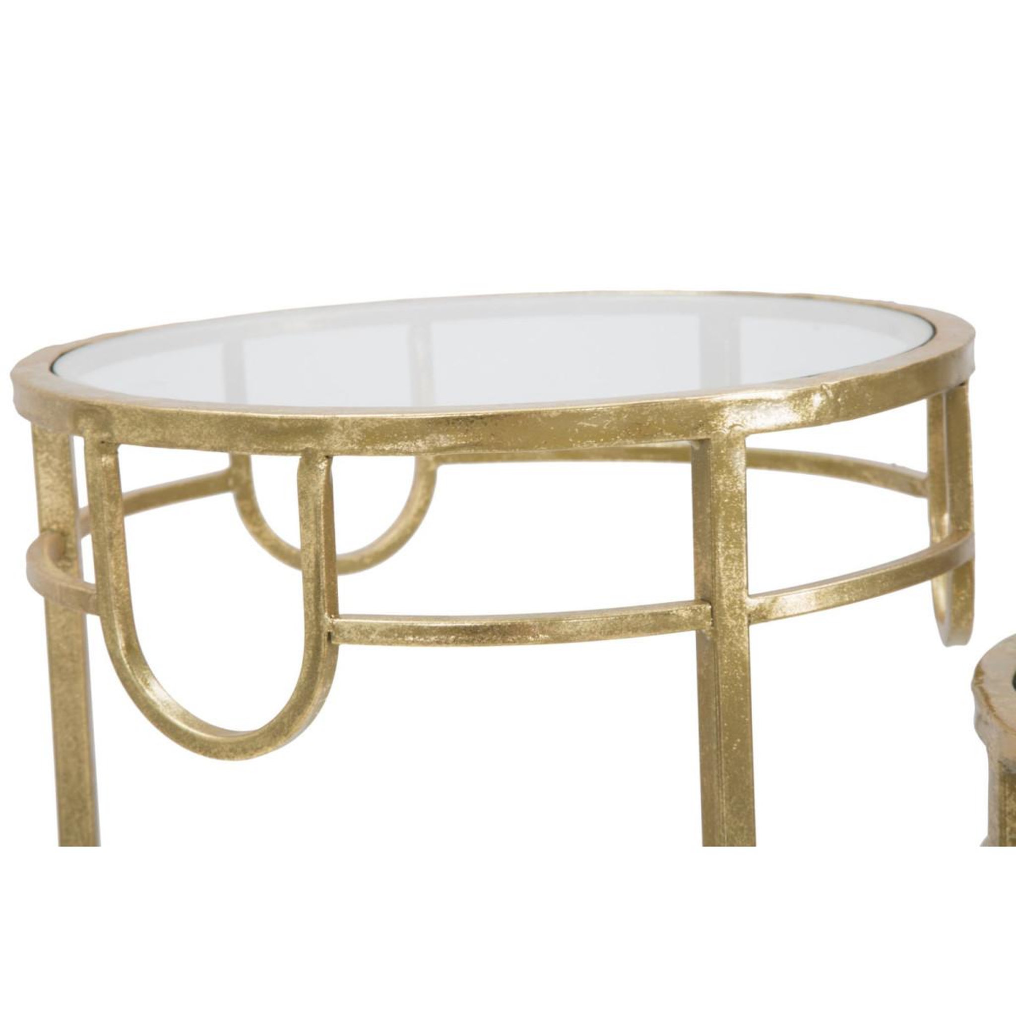 Voir la diapositive 6 : Paris Prix Lot de 3 Tables d'Appoint Gigognes  Dolly  70cm Or
