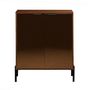 Voir la diapositive 4 : SWEEEK Buffet vintage effet bois de noyer. buffet haut. vaisselier. deux portes vitrées aspect fumé. L 83 x 38 x 100cm