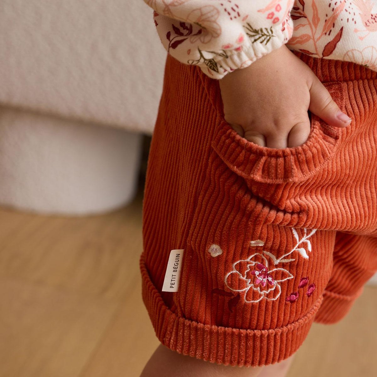 Petit Béguin Short enfant en velours côtelé Manouk