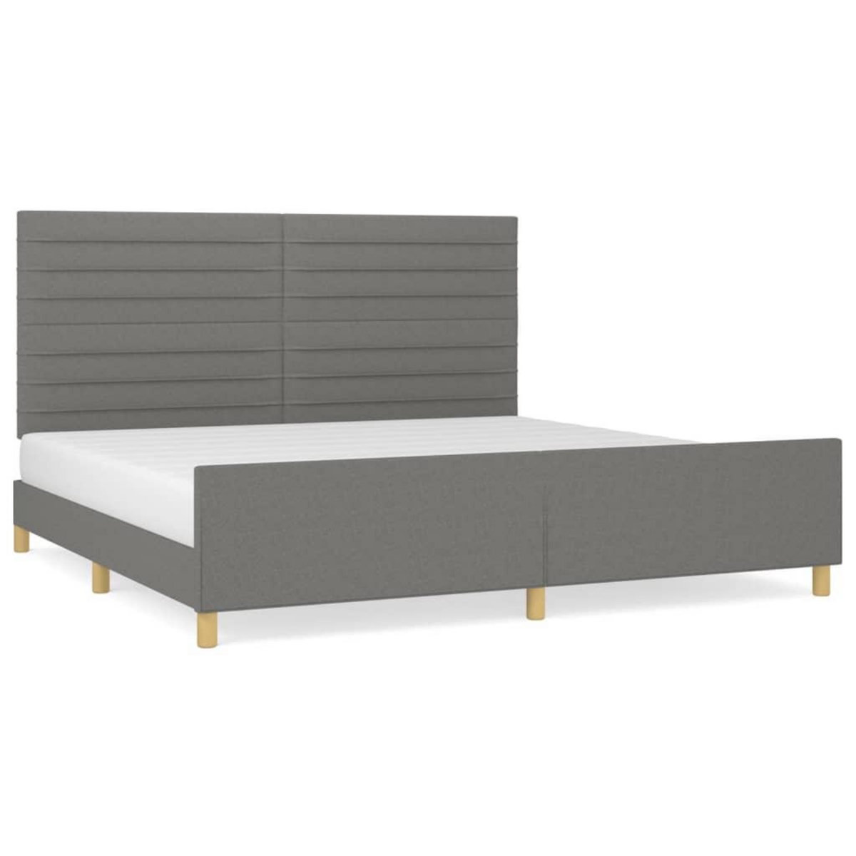 VIDAXL Cadre de lit sans matelas gris fonce 200x200 cm tissu