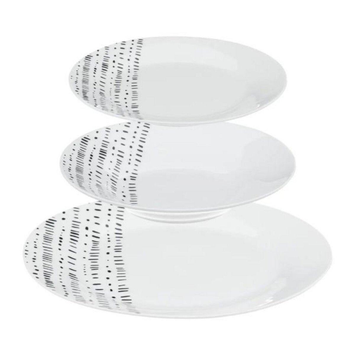 SECRET DE GOURMET Service de Table 18 Pièces  Berbère  27cm Blanc