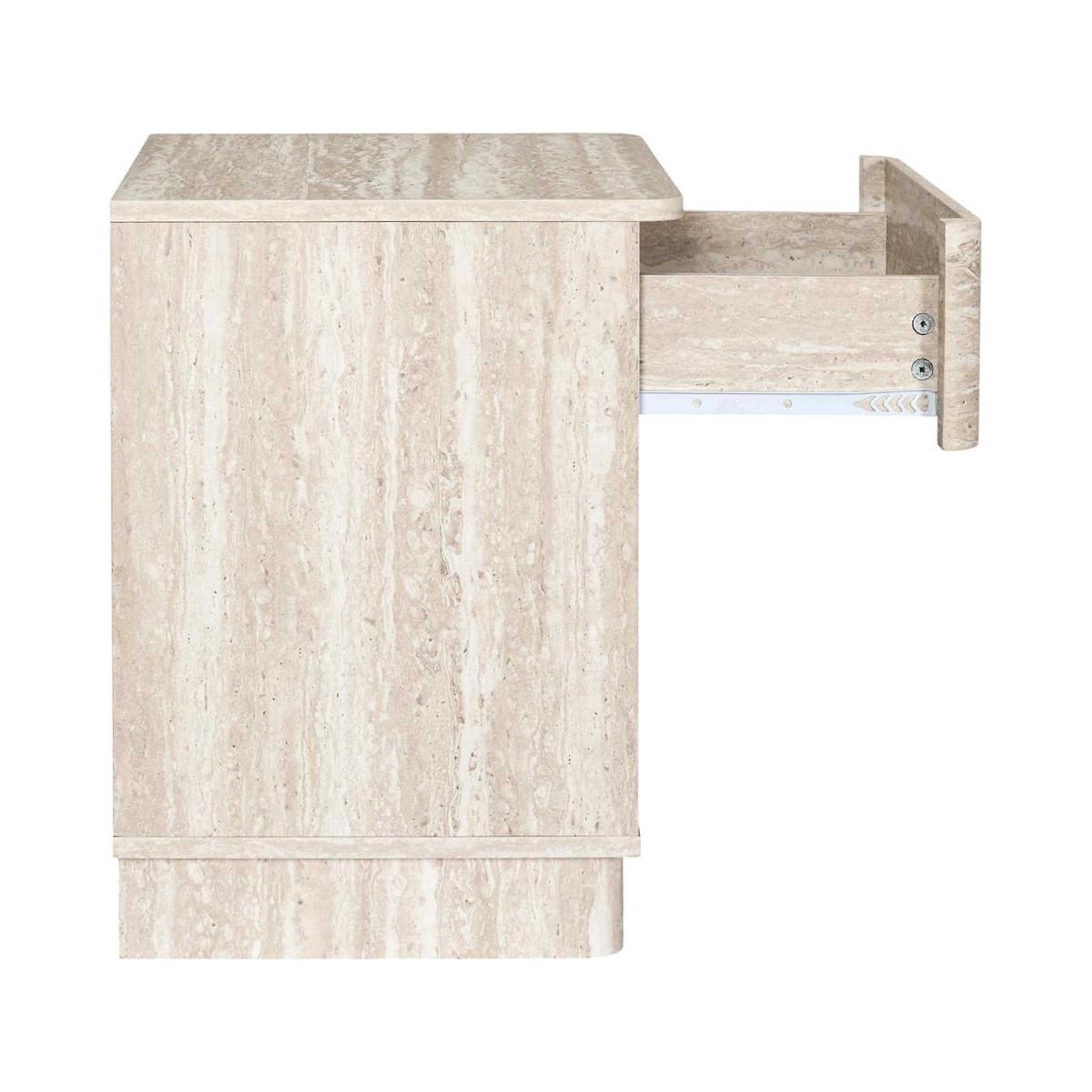 Voir la diapositive 6 : The Home Deco Factory Table de chevet avec tiroir  pietra  56cm beige