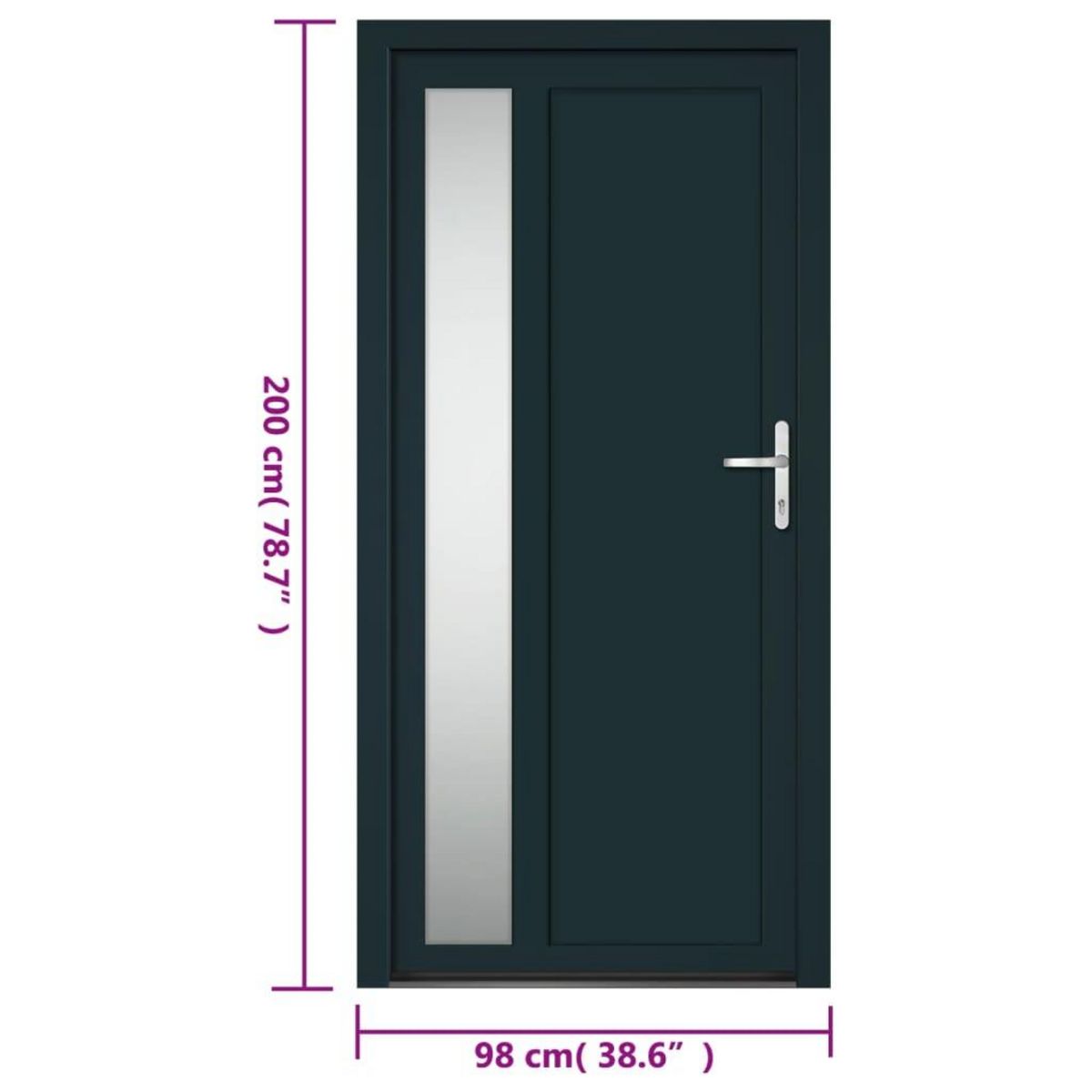 VIDAXL Porte d'entree anthracite 98x200 cm PVC