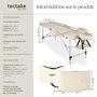 Voir la diapositive 6 : tectake Table de massage portable pliante 2 zones avec sac de transport inclus beige