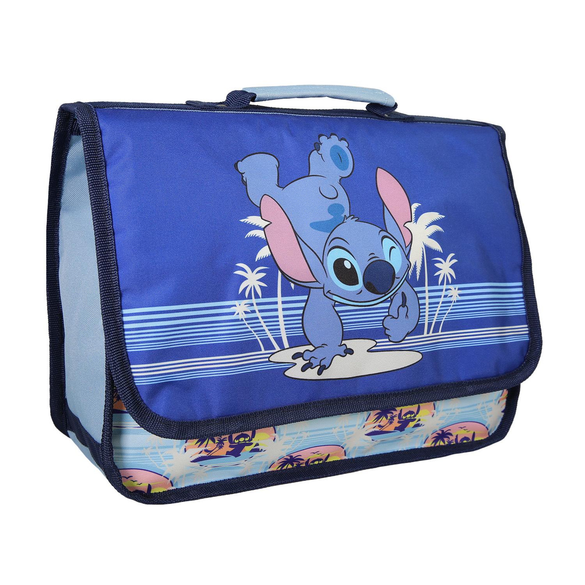 Voir la diapositive 2 : Bagtrotter Bagtrotter - Stitch  - Bleu - Cartable 32cm  - 1 Compartiment  - Bretelles Matelassés et Fermeture Velcro -  32x10x23cm - Matière Polyester - Cartable Scolaire Maternelle