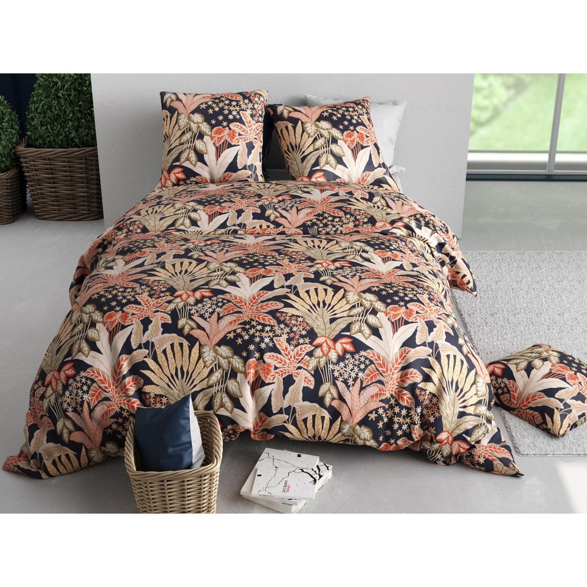 ATELIER DU COTON Parure housse de couette 100% coton 57fils louisiane