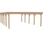 Voir la diapositive 3 : WEKA Carport toit plat - Bois traité autoclave - 2 voitures - 45,16 m²