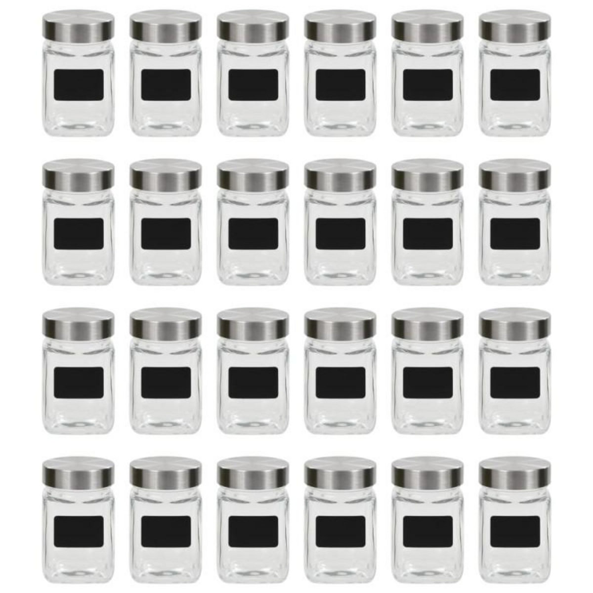 VIDAXL Pots de conservation avec autocollant 24 pcs 300 ml